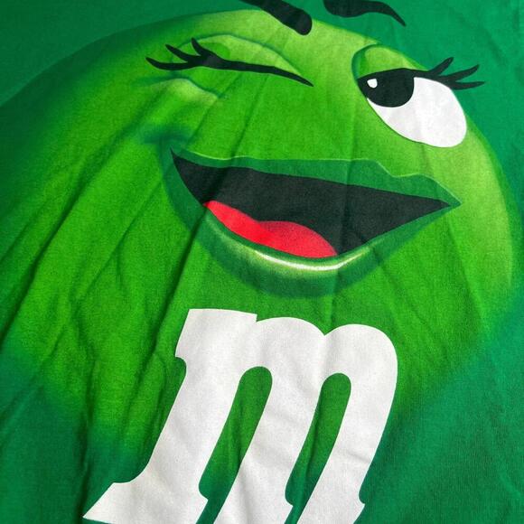 M&M’s Green Character T-Shirt Adult Large Candy Graphic Tee 100% Cotton - Picture 5 of 5